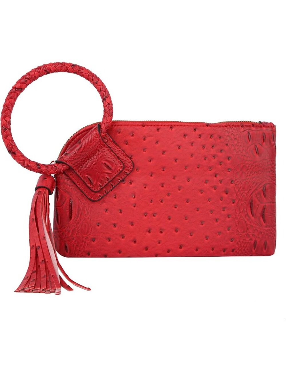 Women's Ost Red Leather Formal Purse Wristlet Wallet Casual Evening Handbag